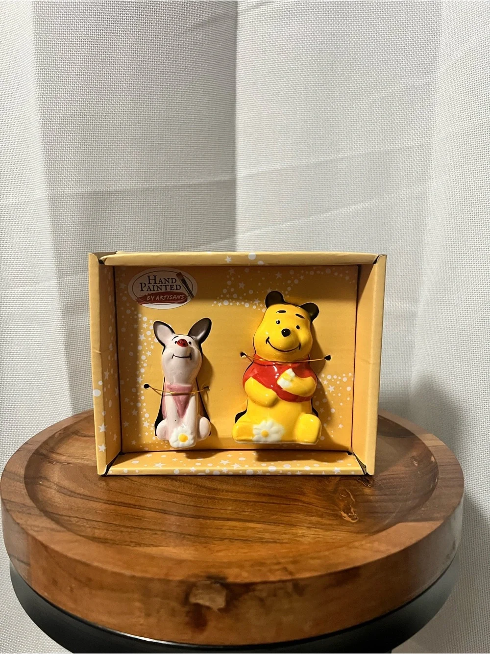 Disney Salt & Pepper Shakers Winnie the Pooh and Piglet Ceramic Hand Painted